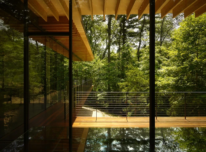 The Glass/Wood House in New Canaan, Connecticut USA. By Kengo Kuma & Associates