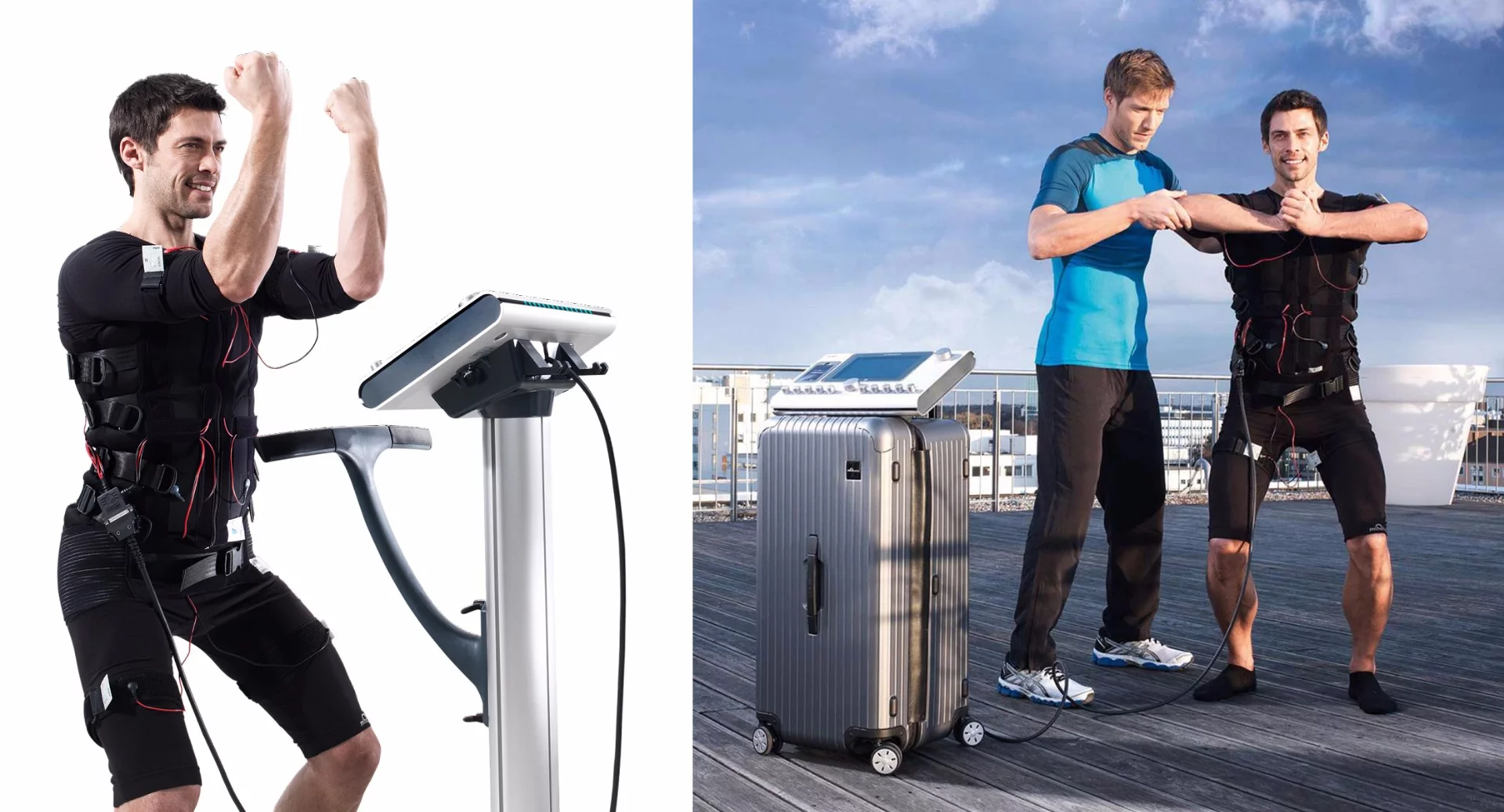 Miha is selling the equipment to new and high tech gyms, and because multiple muscle groups can be exercised at the same time, the routine is very intensive and much quicker - they claim a 20 minute session is the equivalent of an hour of normal exercise and in a time-pressured world, where some people's time is worth a lot of money, there's plenty of upside if the claims are indeed correct. There's also a portable system that fits inside a suitcase aimed at personal trainers, but I see it as potentially, a gym in a suitcase. We've only just seen this, and a full story will follow but ... potentially it's a new class of exercise regime and maybe even a business opportunity.