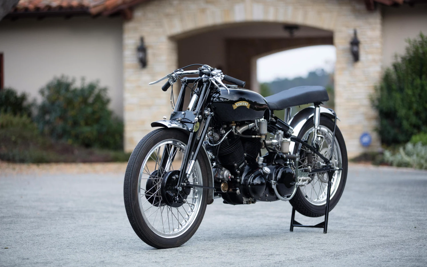 The Ex-Ed LaBelle road racer and drag bike 1952 Vincent Black Shadow Special is expected to sell for $200,000 to $240,000