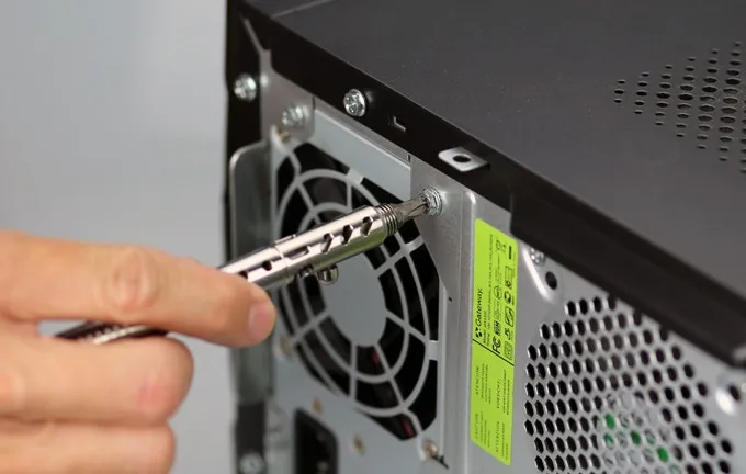 The pen's in-built screwdriver: handy in an IT emergency