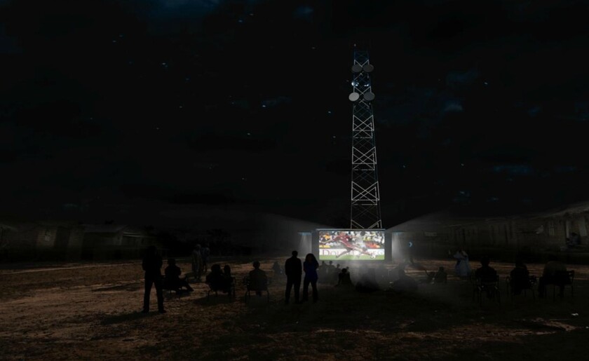 SolarKiosks can provide a service that brings the community together, offering a communications center and even a night-time cinema
