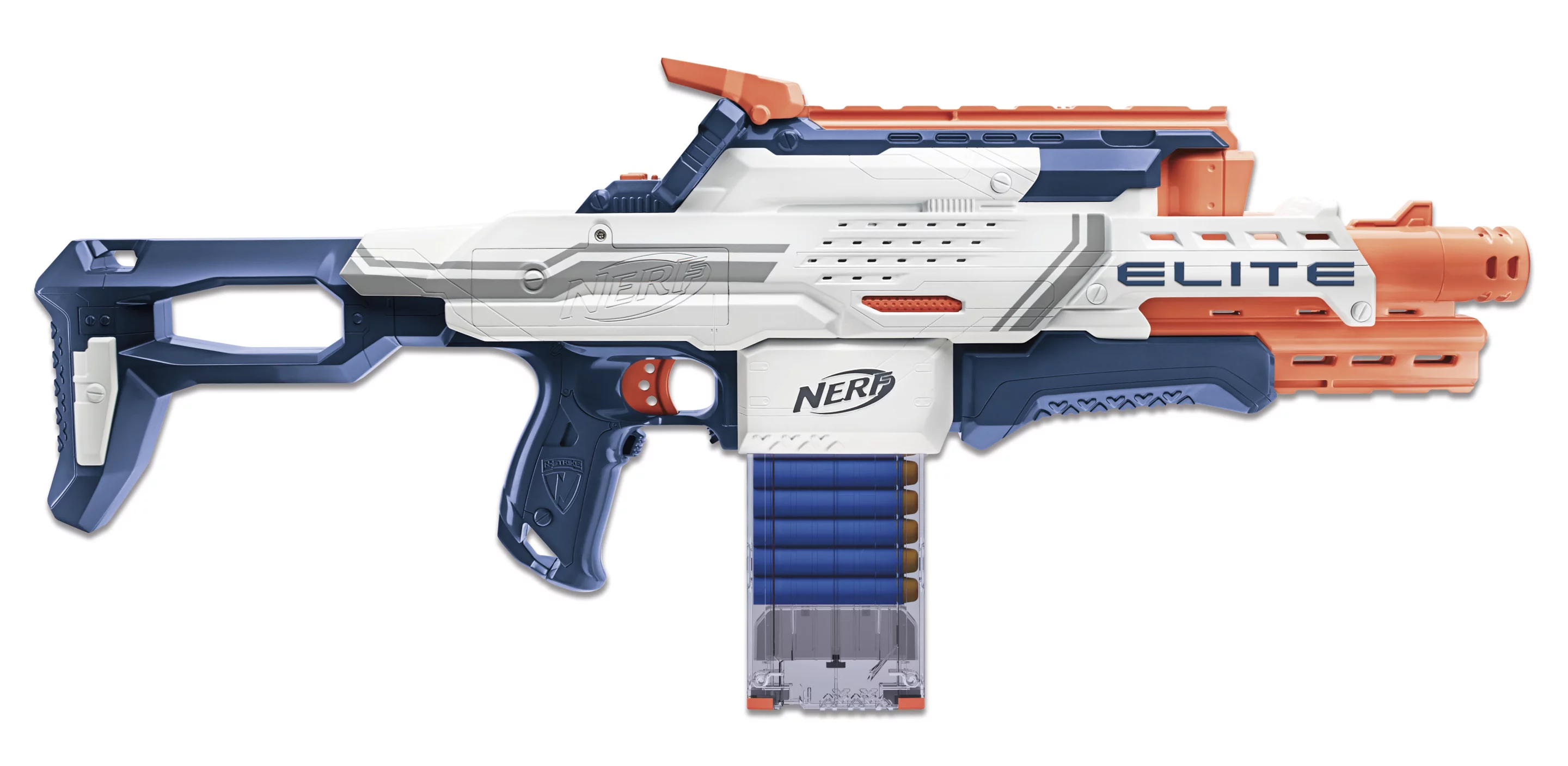The 0.3 megapixel camera on the N-Strike Elite Nerf Cam ECS-12 Blaster allows users to shoot 20 fps video or stills