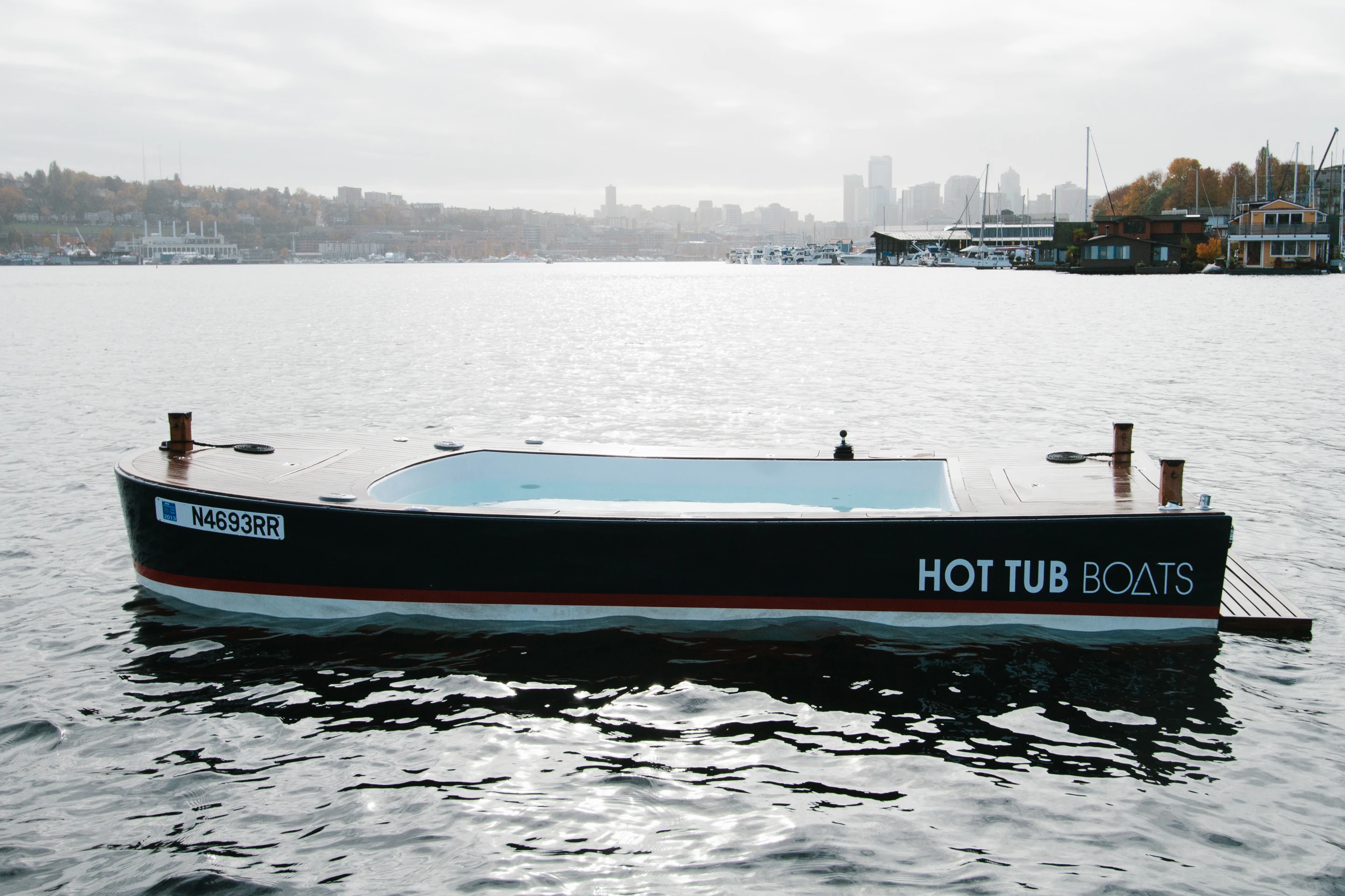The Hot Tub Boat allows its passengers to soak while they cruise