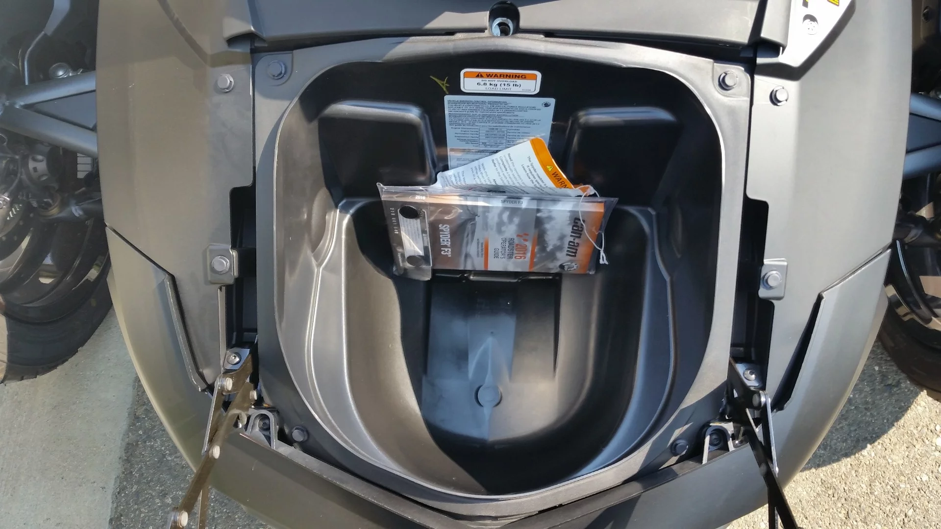 The F3-S comes with 6.5 gallons (24.4 L) of trunk space