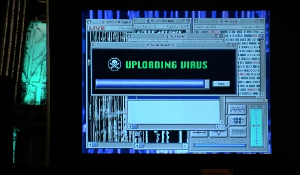 Just a few seconds to upload a virus to an alien computer in Independence Day