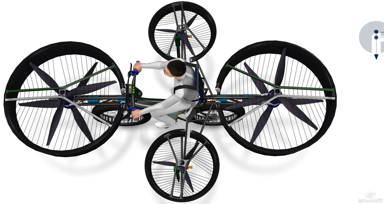 Top view of the FBike design that will shortly be made real by the Czech engineers from Technodat, Evektor and Duratec