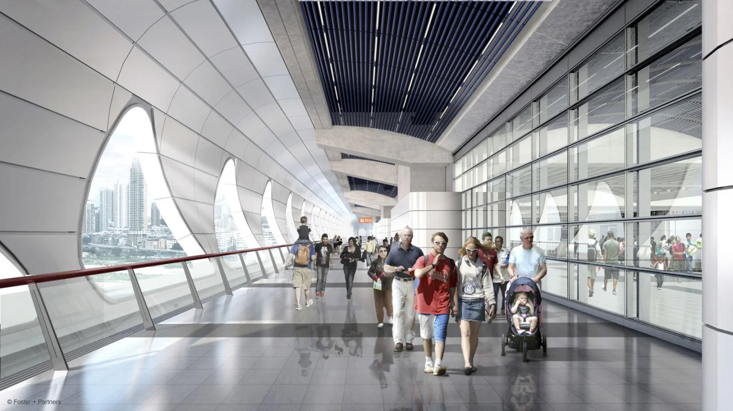 Colonnade in the Kai Tak Cruise Terminal (Image: Foster + Partners)