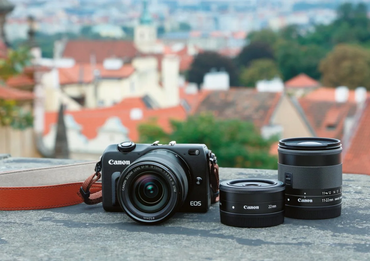 The Canon EOS M2 mirrorless interchangeable lens camera