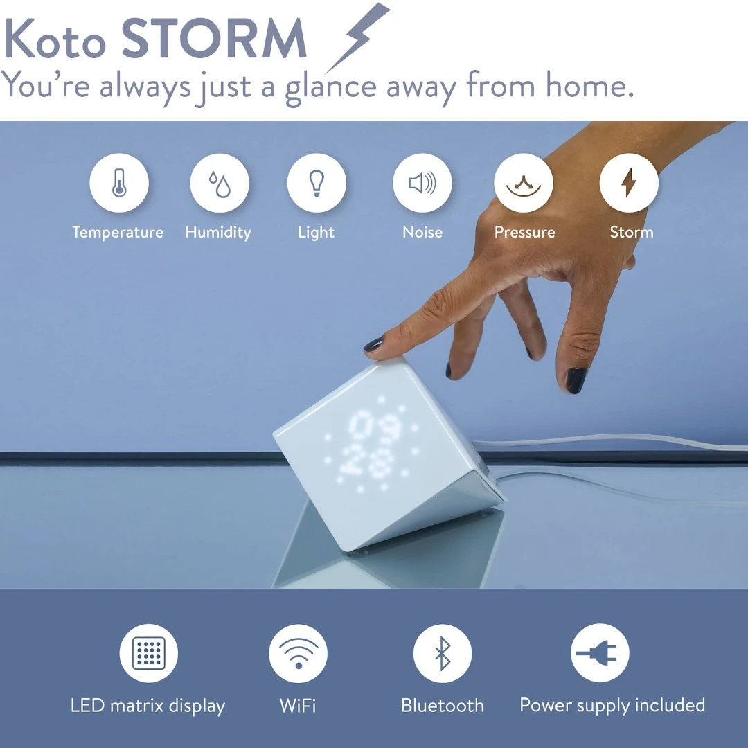 The Koto Storm includes an LED matrix display and has Wi-Fi meaning it can sync online in realtime