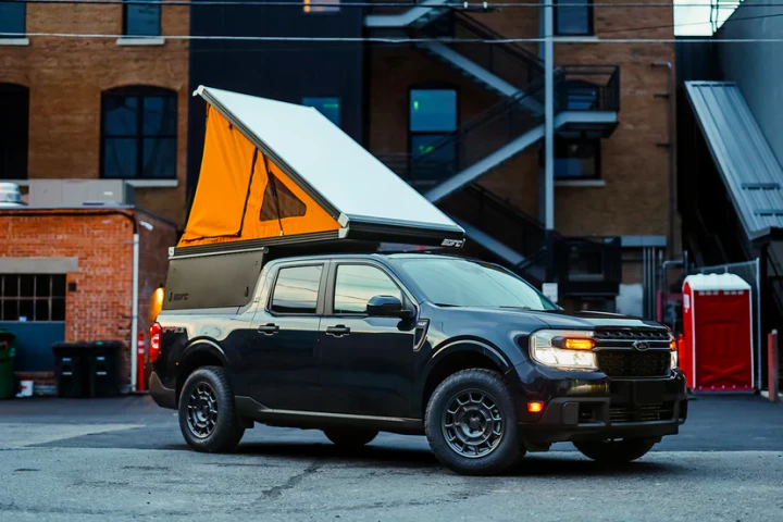 The GFC Platform Camper makes a simple, lightweight truck camping solution for the small Ford Maverick