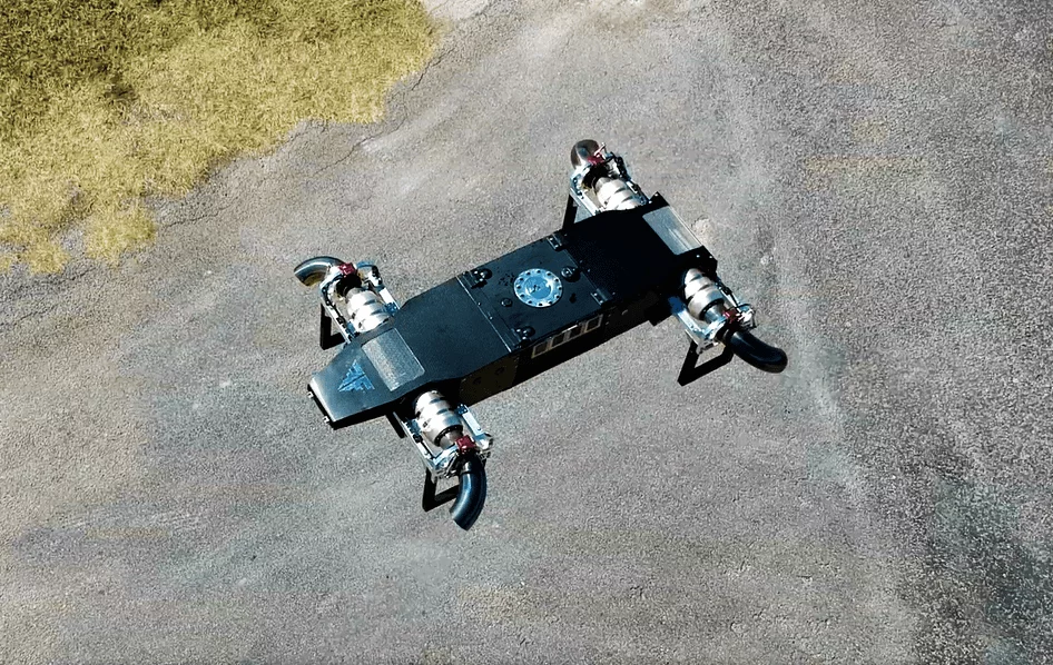 The current AB5 JetQuad prototype has a claimed top speed of 250 mph (402 km/h)