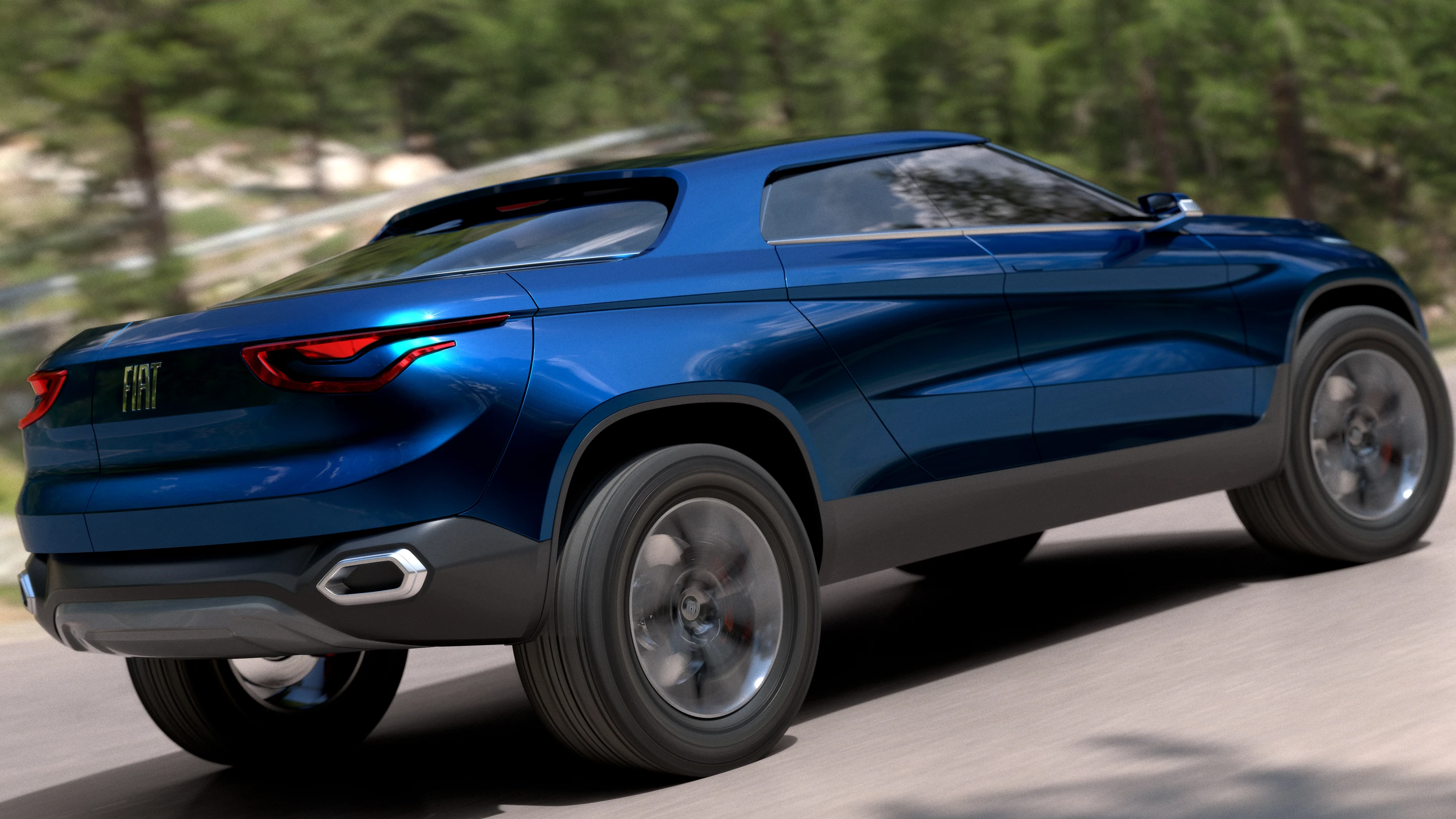 The Fiat looks like a small pickup momentarily, but the "fastback glass" keeps it from being one