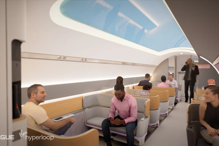 This latest version of Virgin Hyperloop passenger capsule is described as the Commercial Vehicle