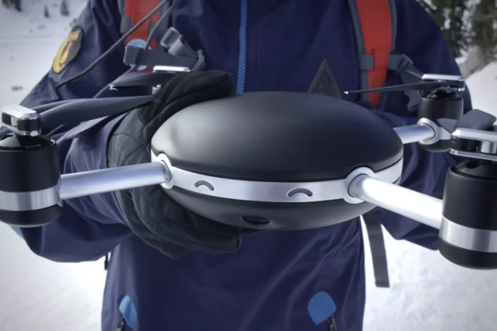 The Lily drone's rotors kick into action the moment the user tosses it into the air