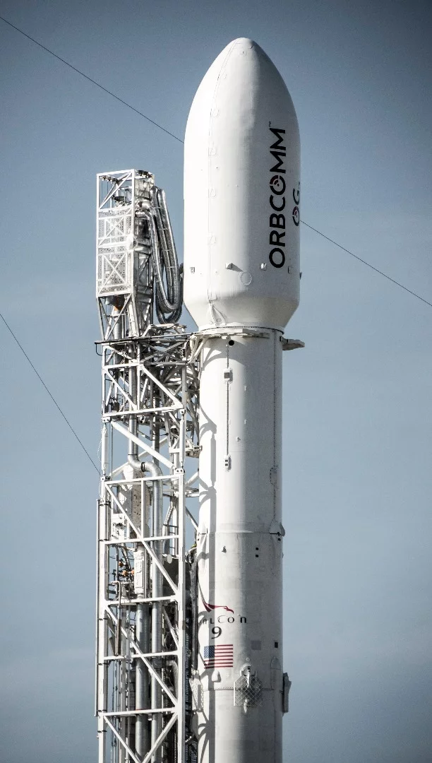 The Falcon 9 second stage seen on the Orbcomm 2 mission
