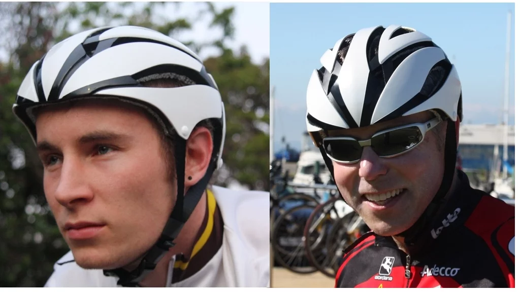 The Regenerative Helmet's two rear halves squeeze and lock together for that perfect fit