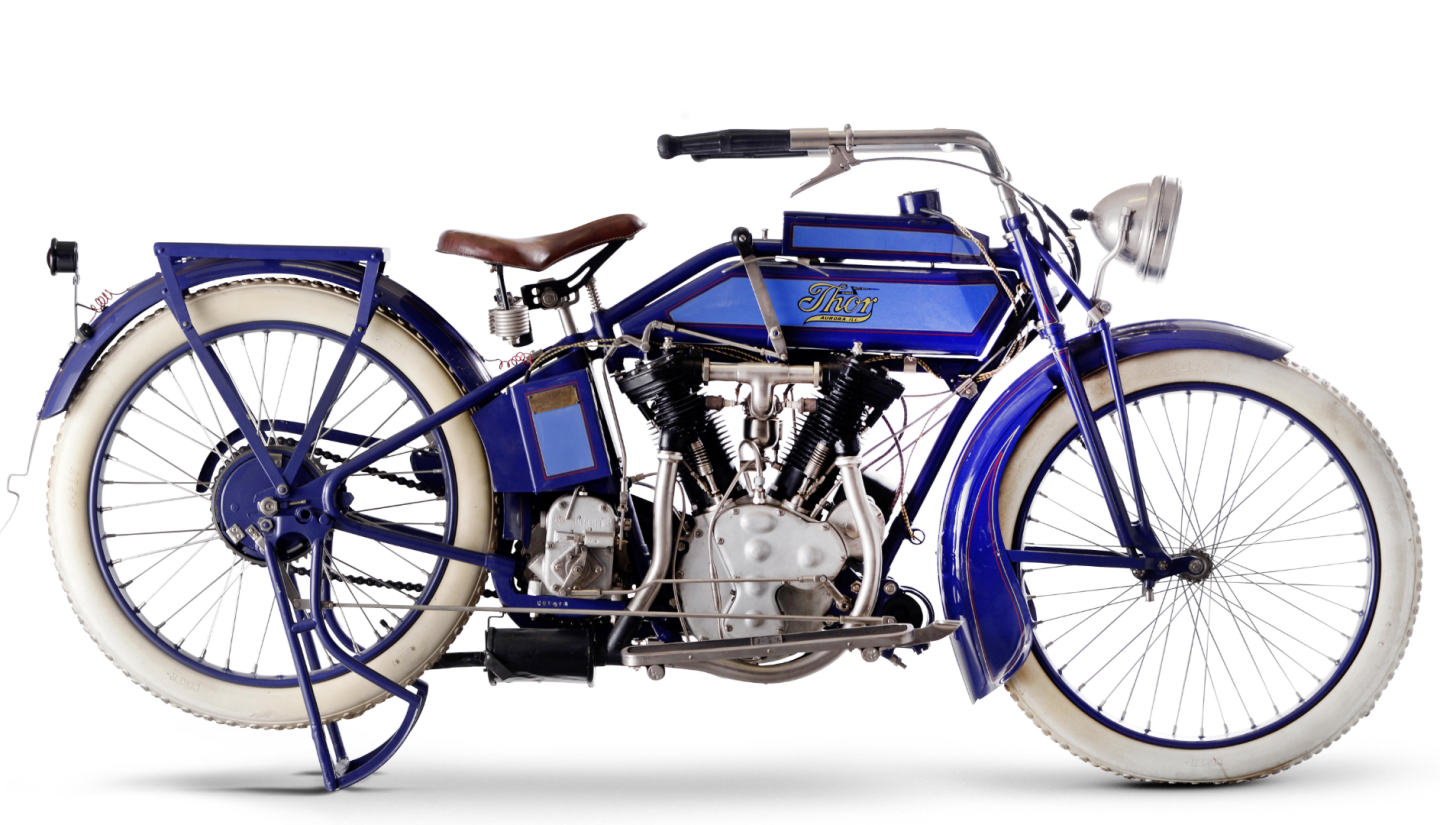 £32,200 ($49,715) - 1918 Thor 76.25ci Model U TwinLot 20 at Bonhams Lonatti Collection held on 17 October, 2015Estimate: £28,000 - 35,000 ($43,000 - $54,000)https://www.bonhams.com/auctions/23333/lot/20/