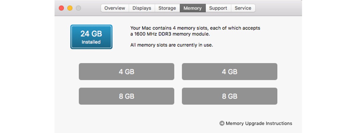 Apple Menu > About This Mac > Memory