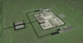 Artist's concept of a NuScale reactor installation
