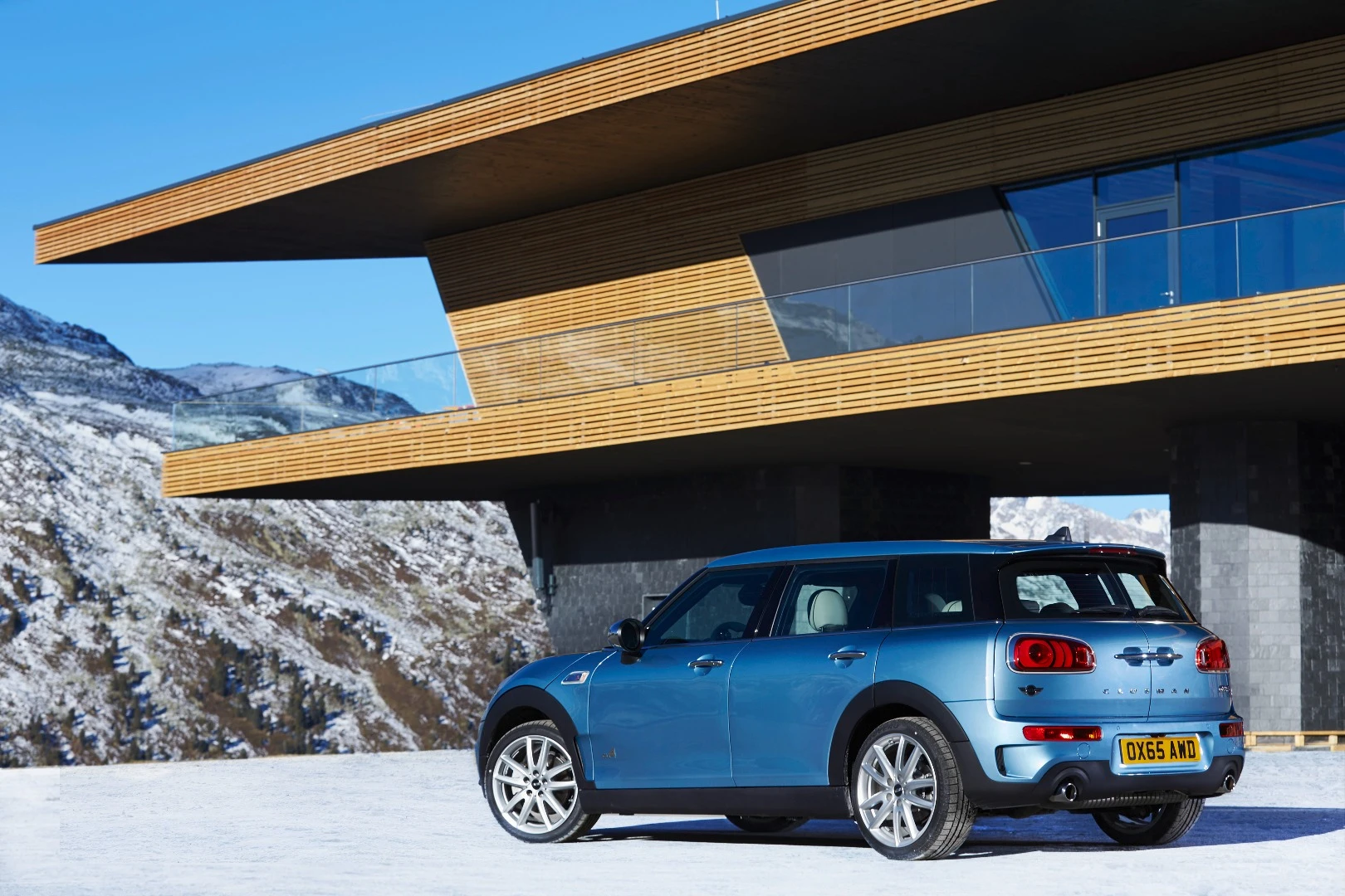 Mini explains that the Clubman ALL4 acts as an FWD vehicle for normal driving but can power up its rear wheels near instantaneously