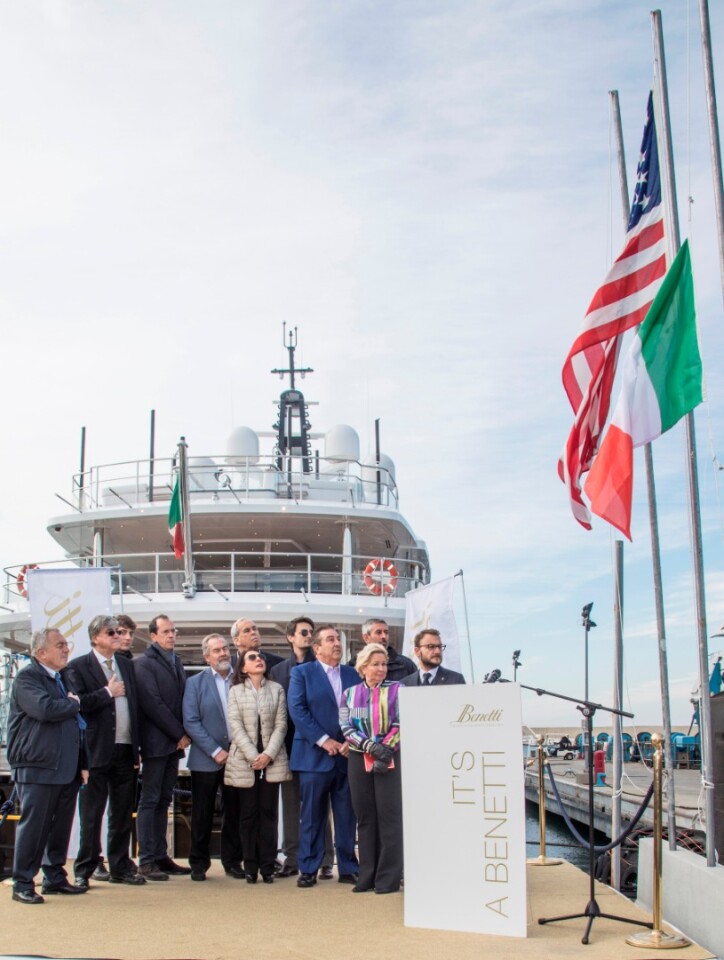 Spectre was delivered to her new owners, John and Jeanette Staluppi of the United States, in a special ceremony at the Livorno shipyard on November 19, 2018