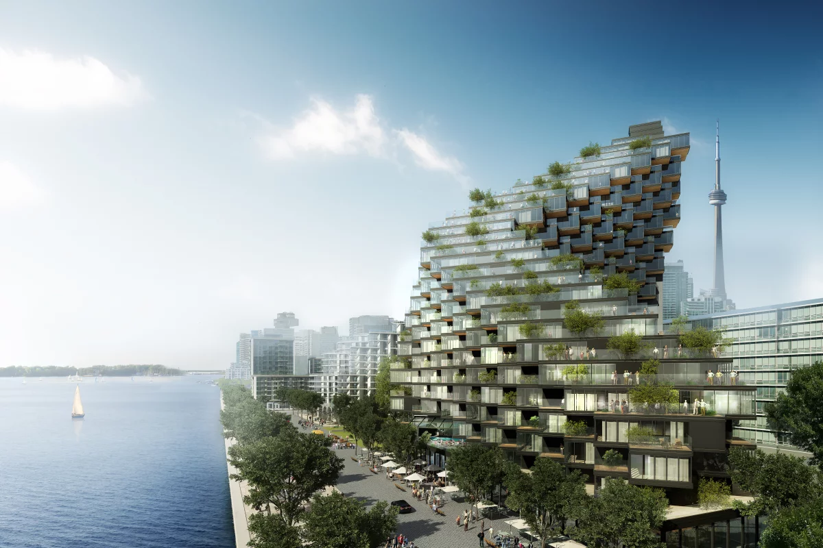 The building is envisioned for Toronto, Canada's Lakeshore region and would rise to 24 floors
