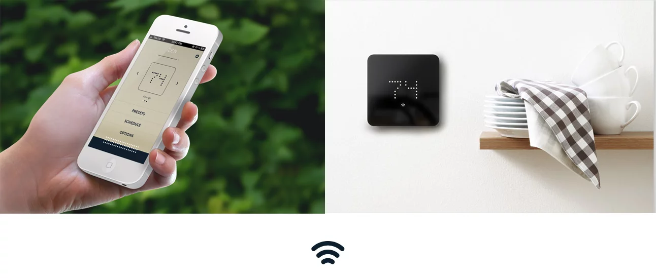 The ZEN thermostat can be controlled remotely over the internet