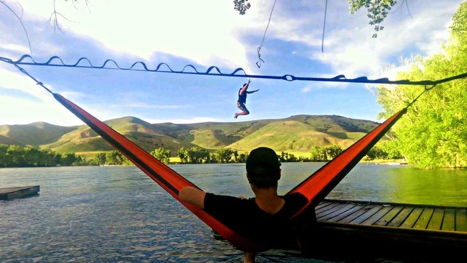 The Tree-O was primarily designed for multi-hammock set-ups, but it can also be used solo