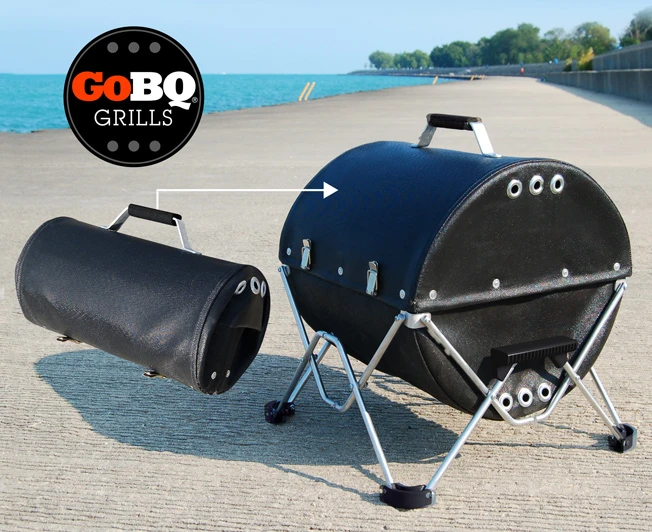 The GoBQ grill sets up in about 20 seconds