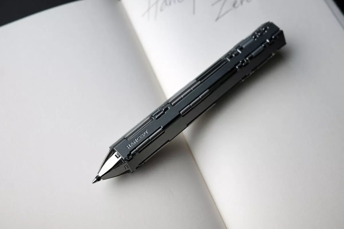 Hancept says this hexagonal form is comfortable to write with, despite not looking all that ergonomic