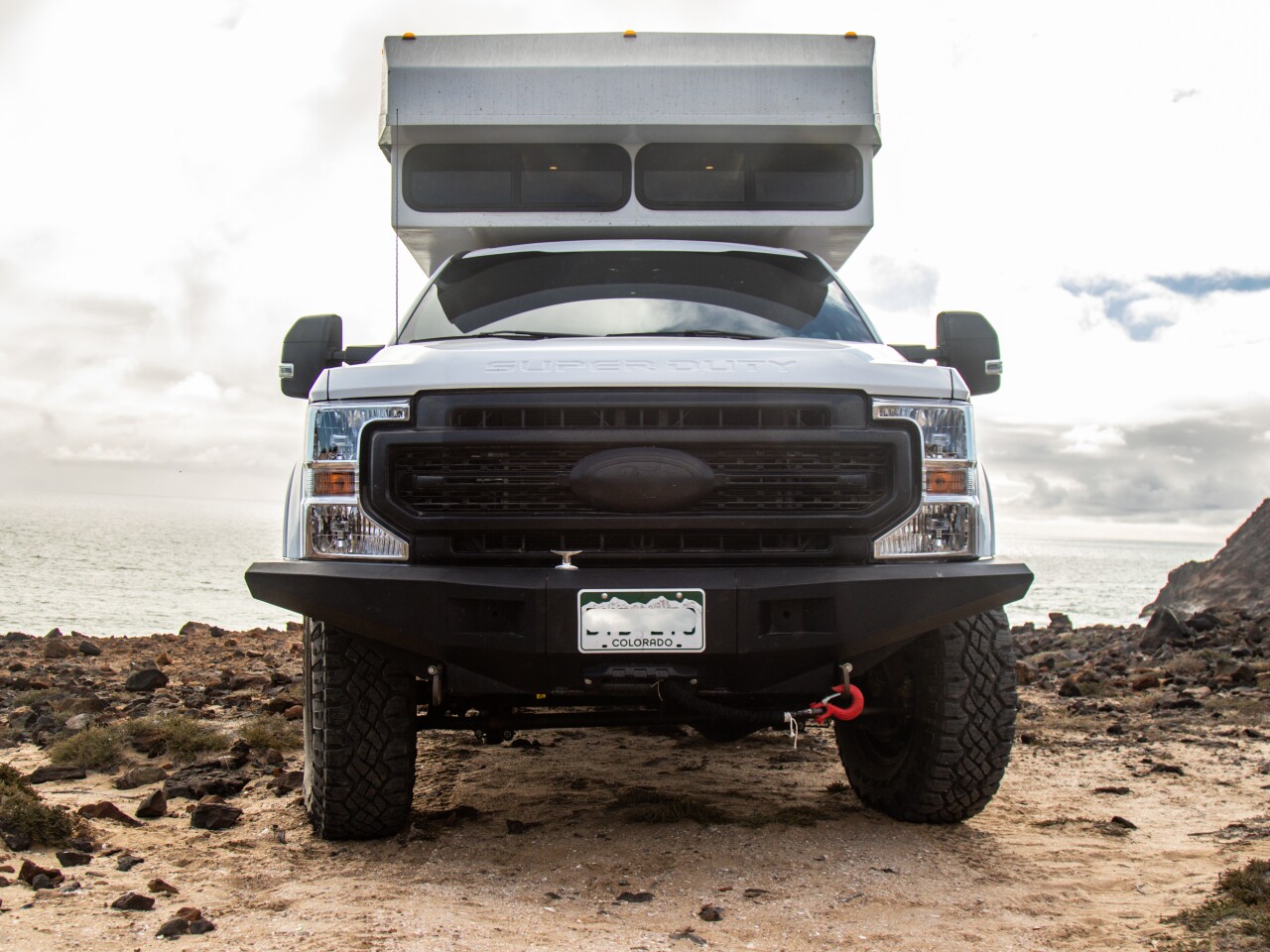 The front bumper also brings a Warn winch