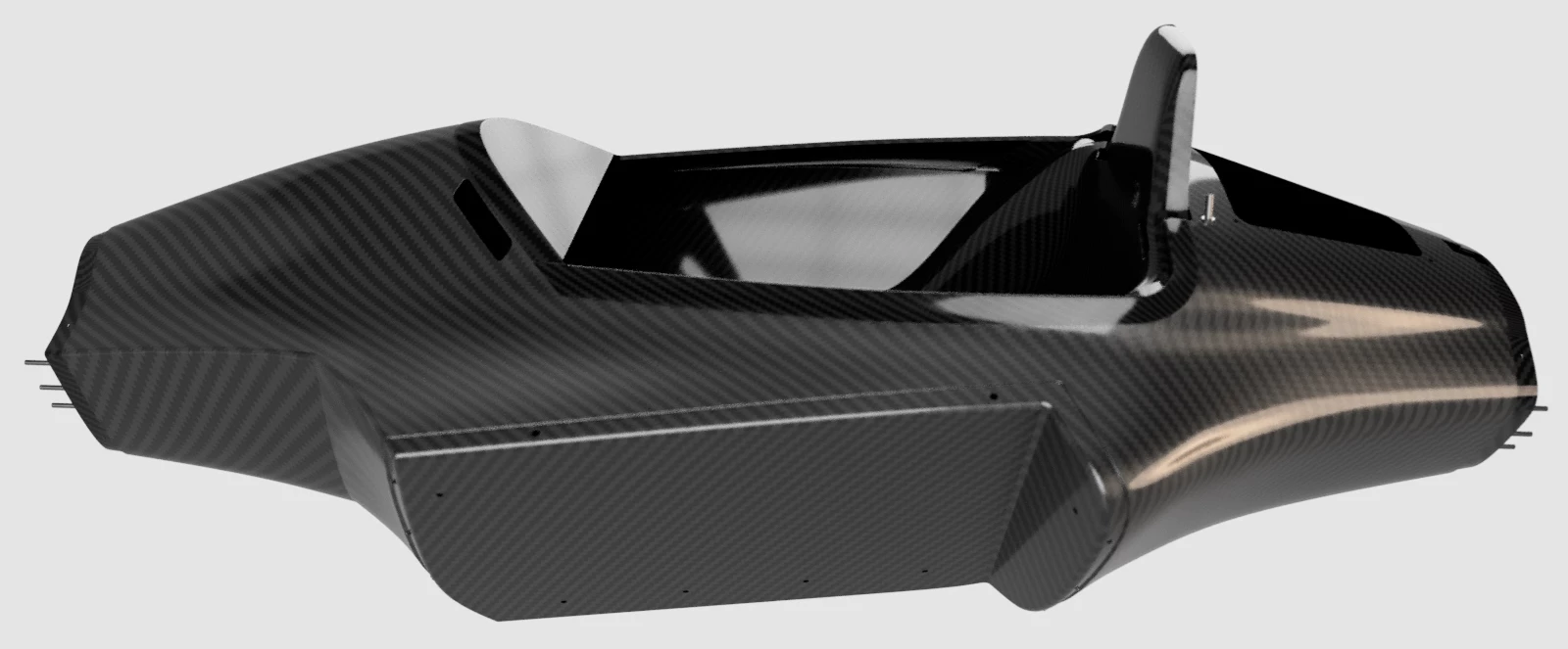Crash protection is boosted by a monocoque carbon/Kevlar body