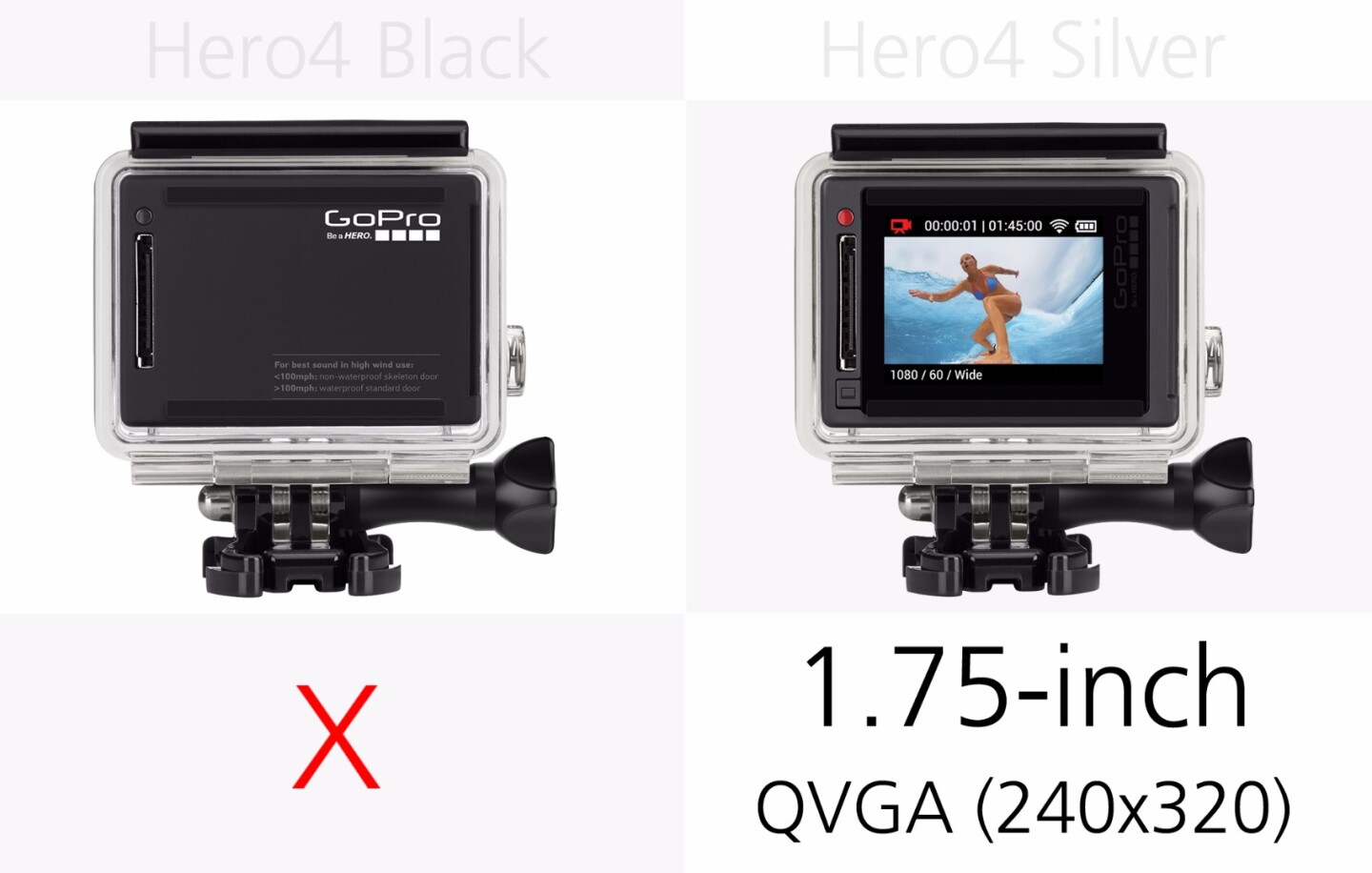 GoPro Hero4 Black and GoPro Hero4 Silver touchscreen