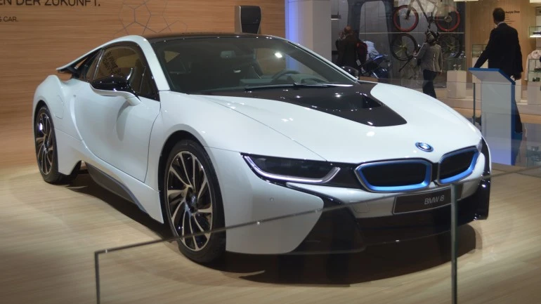Not quite a "supercar," but a groundbreaking hybrid sports car, nonetheless, the BMW i8 debuts at the 2013 Frankfurt Motor Show