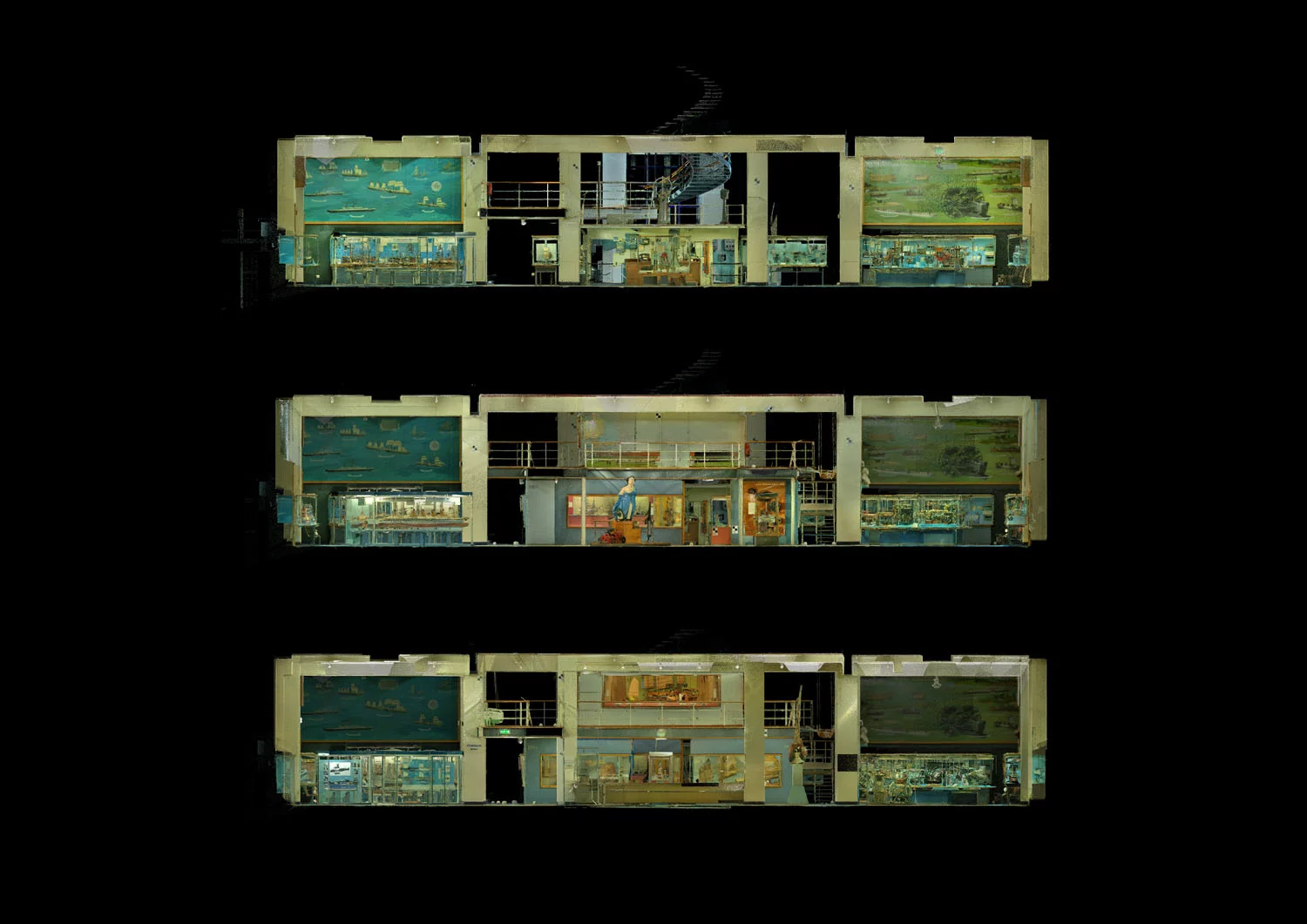 Sectional views of the virtual gallery (Image: ScanLAB Projects Ltd)