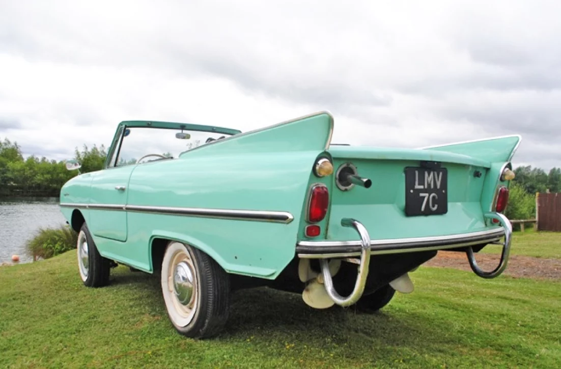 This 1963 Amphicar, believed to be one of just eight in the United Kingdom, went to auction in August 2013 with an estimate of GBP30,000 to 35,000 at Historic car auctions but failed to meet reserve.