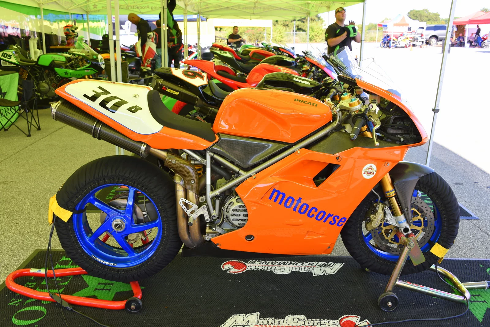Ducati superbikes waiting their turn