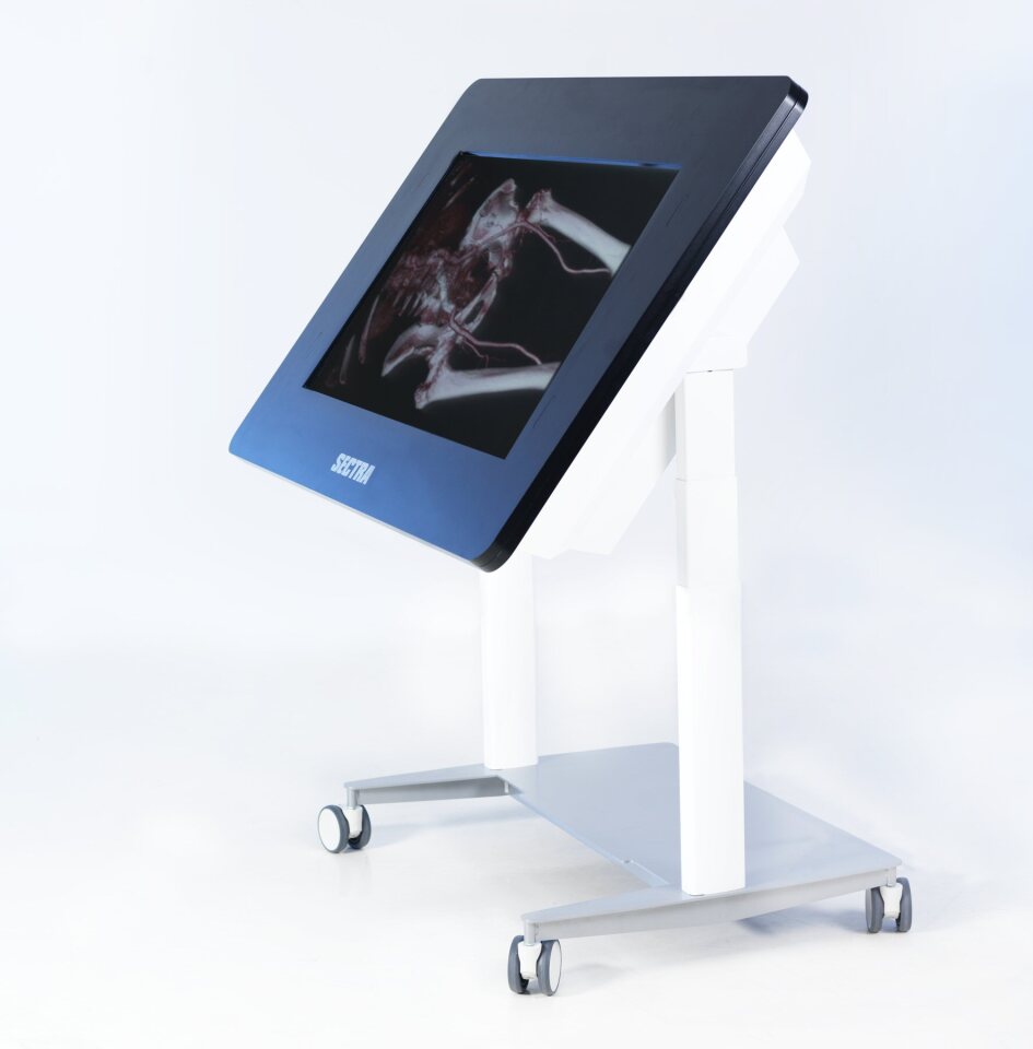 The Table can be positioned in a vertical upright, angled or horizontal flat position and caters for simultaneous, multi-user interactive collaboration