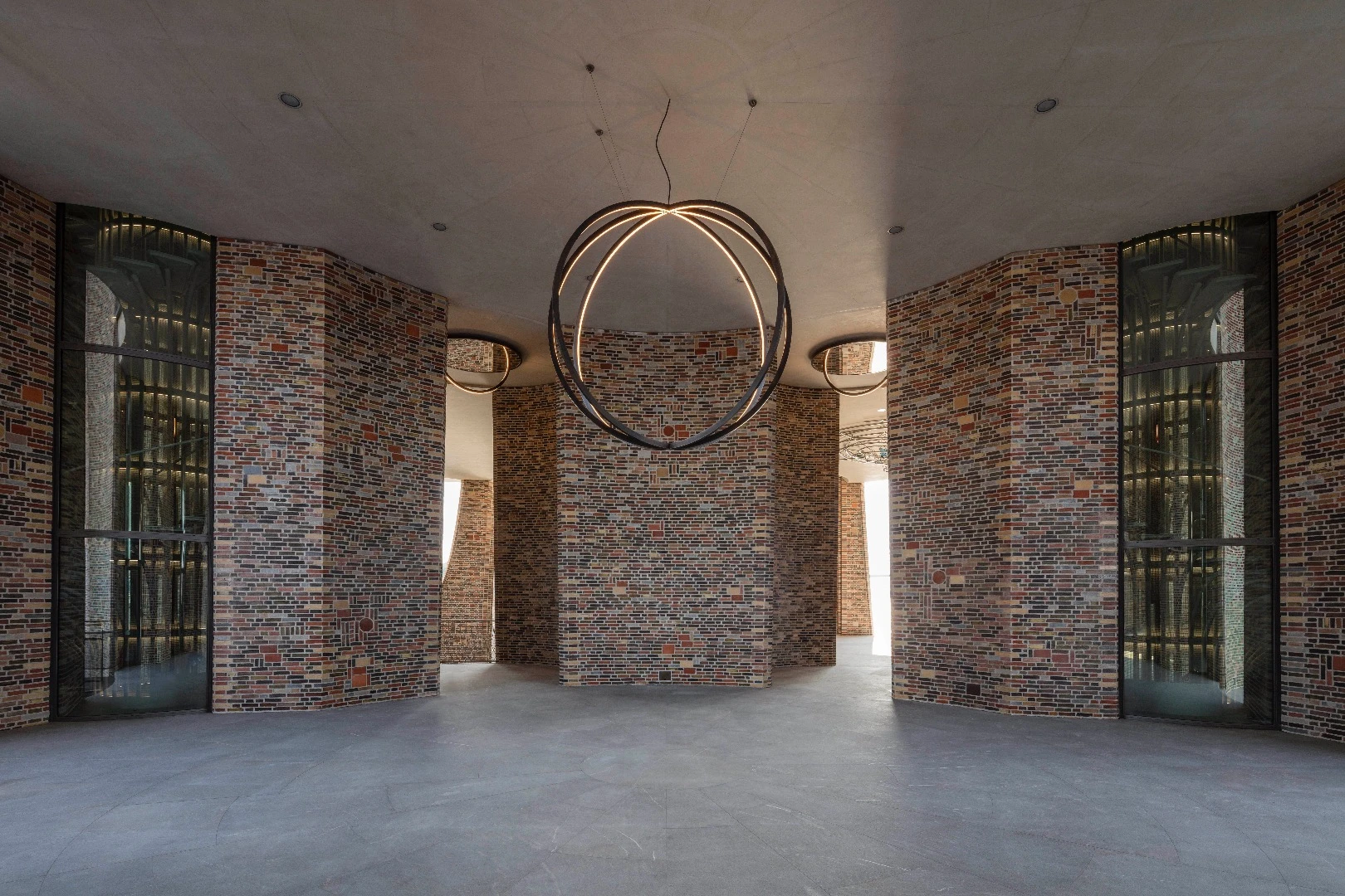 Visitors are greeted by a public double-height entrance and artworks by Eliasson