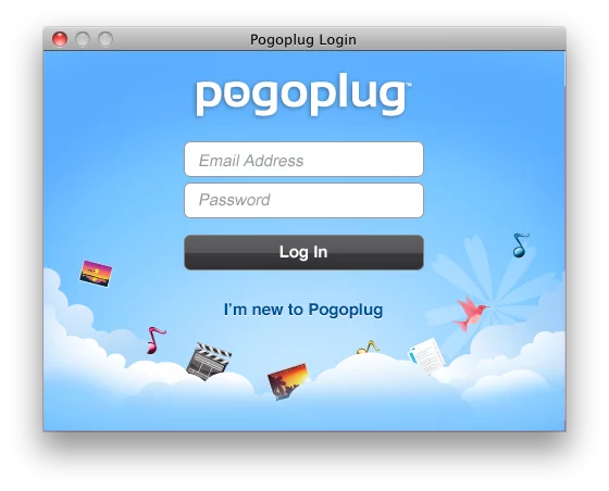 The Pogoplug Mobile login screen - close up