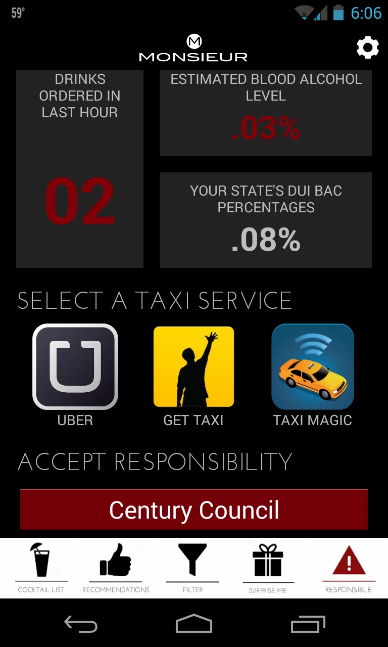 Monsieur app blood alcohol estimate
