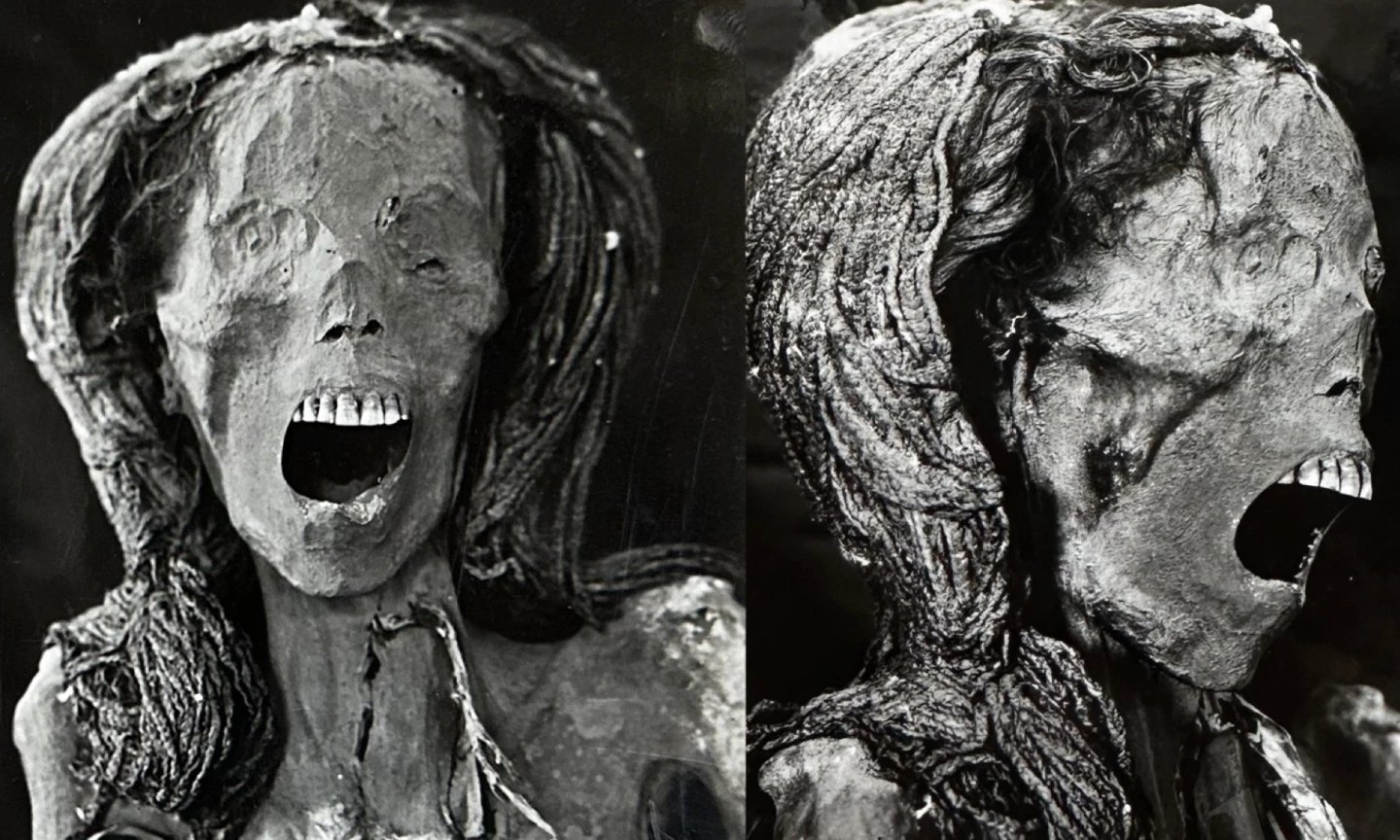The anonymous mummy that has become known as the Screaming Woman had her dramatic expression photographed for the first time in 1939