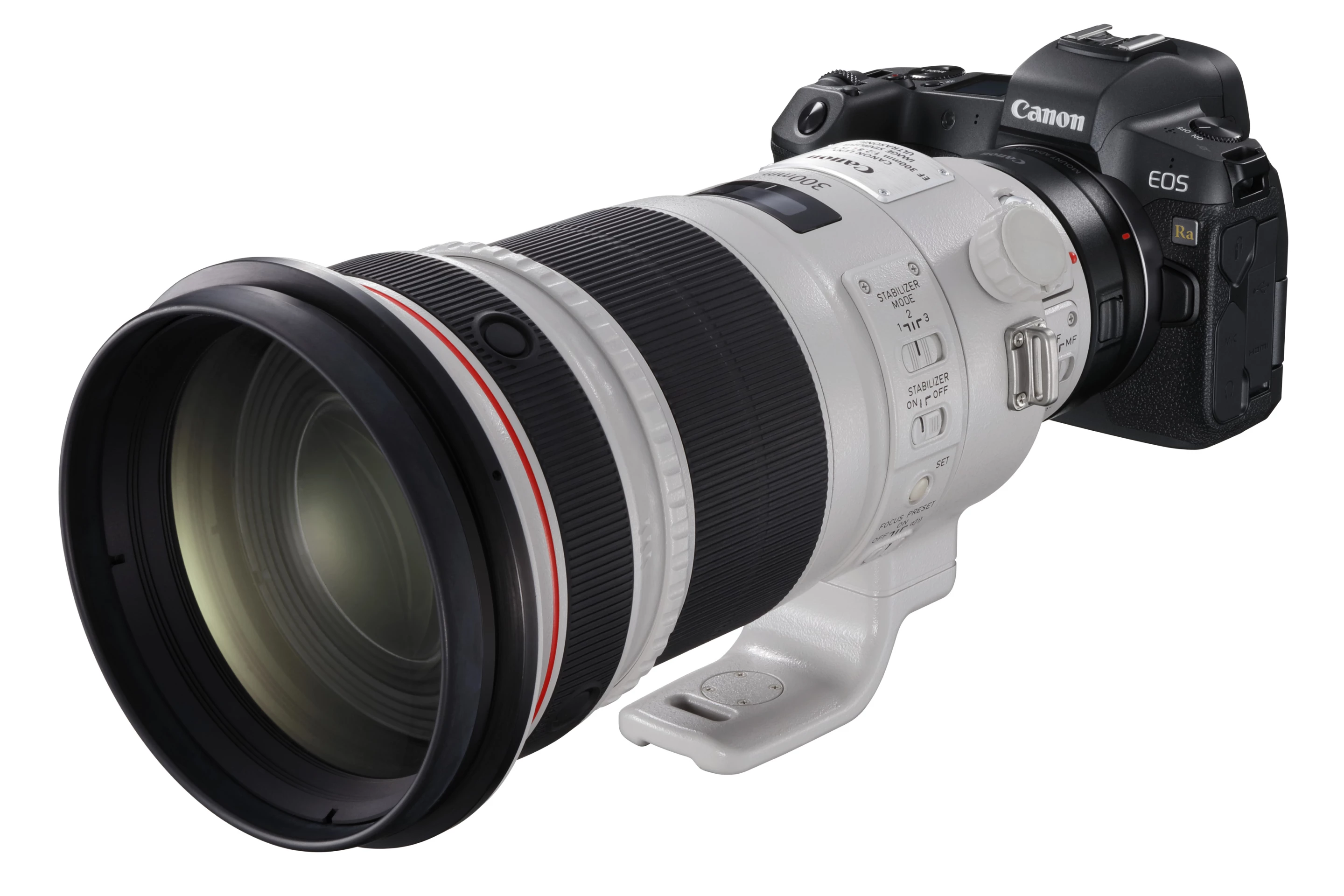 The EOS Ra is designed to work with RF lenses, but can accommodate EF and EF S glass with an optional adapter