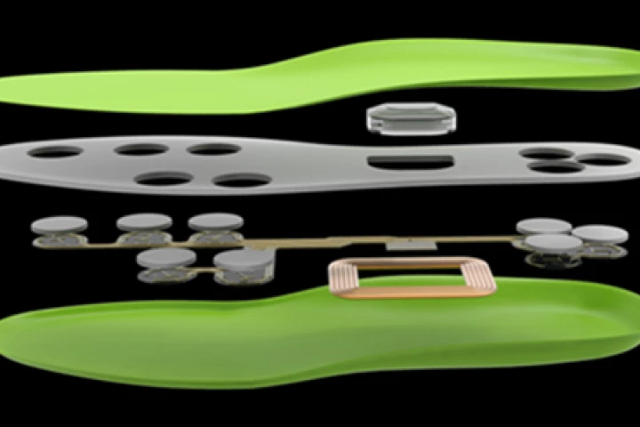 An exploded view of the FootLogger insole