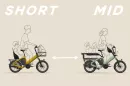 Bike43's modular cargo ebikes can increase or decrease in length to match the needs of the family