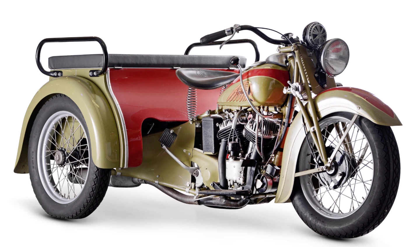 This 1939 Indian 45ci Dispatch Tow Trike, Lot 50 at Bonhams Lonatti Collection Sale (17-Oct-15) is estimated to sell for between £20,000 and 30,000 ($31,000 and $46,000)