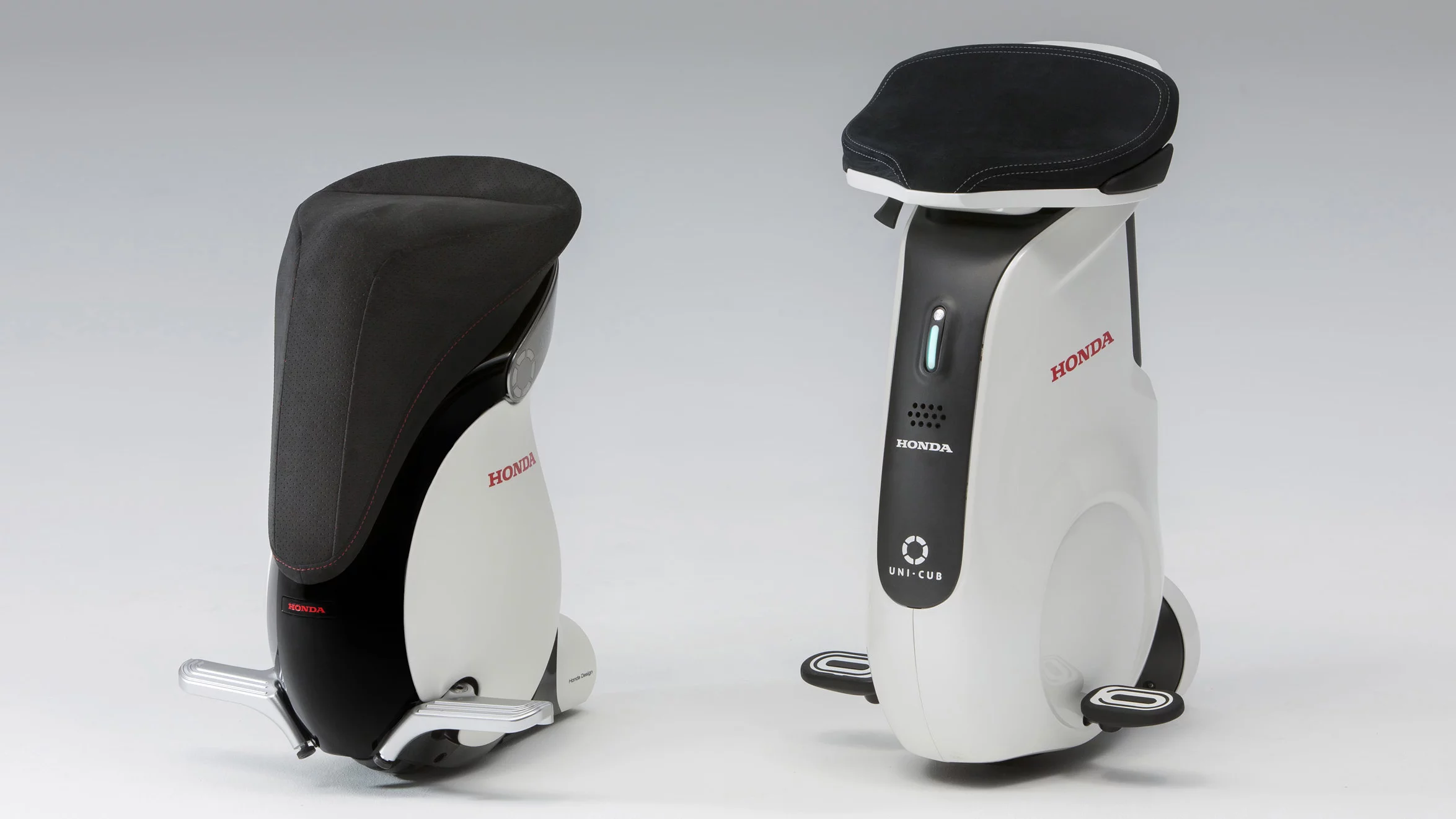 The UNI-CUB β and the UNI-CUB. The family was first seen four years ago at the Tokyo Motor Show as the U3-X. The U3-X was significantly developed to become the UNI-CUB (pictured right) in May 2012 featuring the same balance control technology and Honda Omni Traction Drive System which originated from Honda's three-decade-old research into humanoid robots. The UNI-CUB β (left) is the third generation.