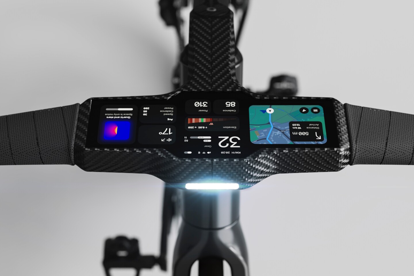 Given the handlebar's flat profile, we're not sure about its compatibility with traditional bar-mounted gadgets such as actioncams