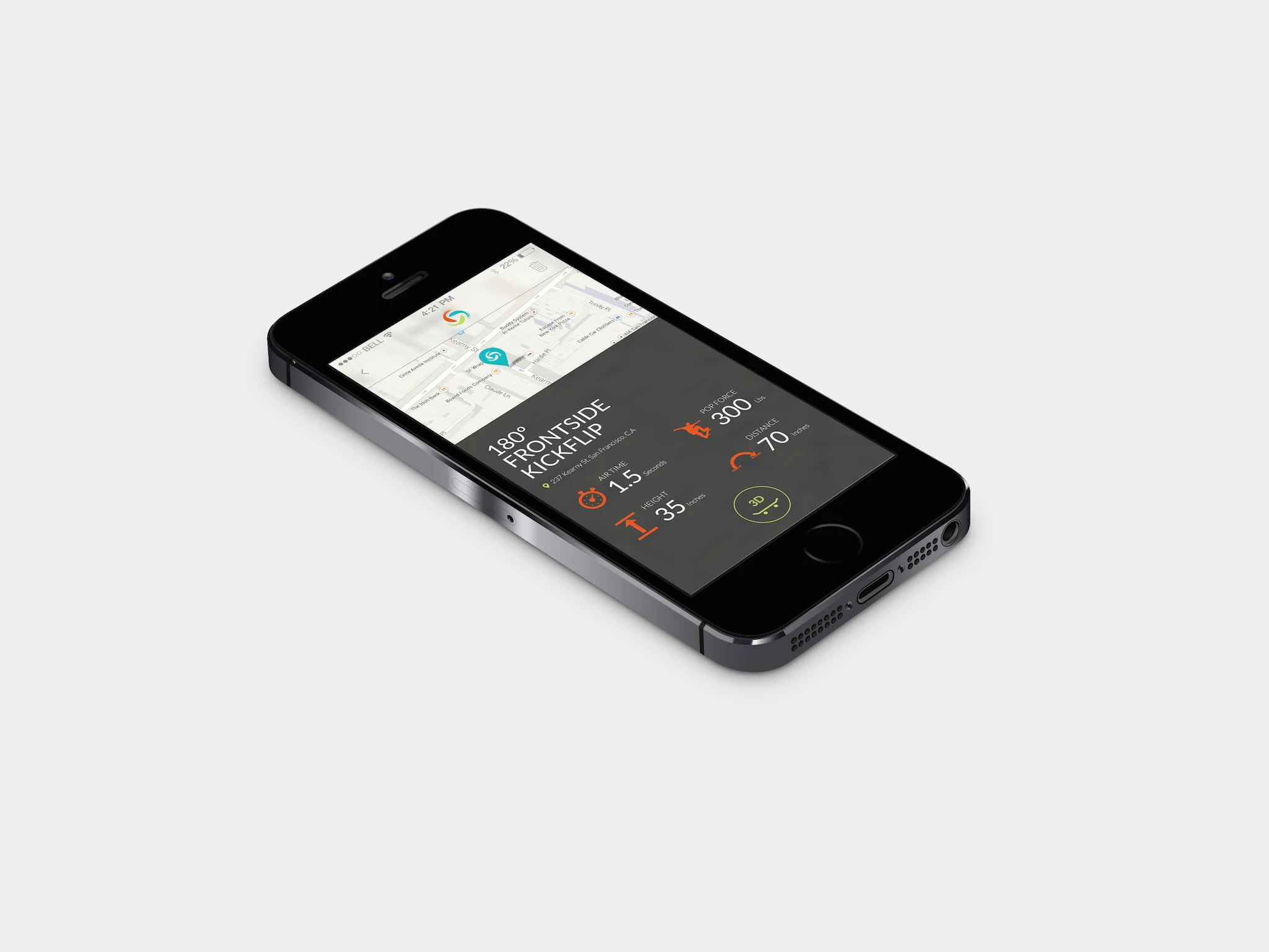Once a Syrmo session is kicked off, the system keeps tabs on all the tricks you attempt
