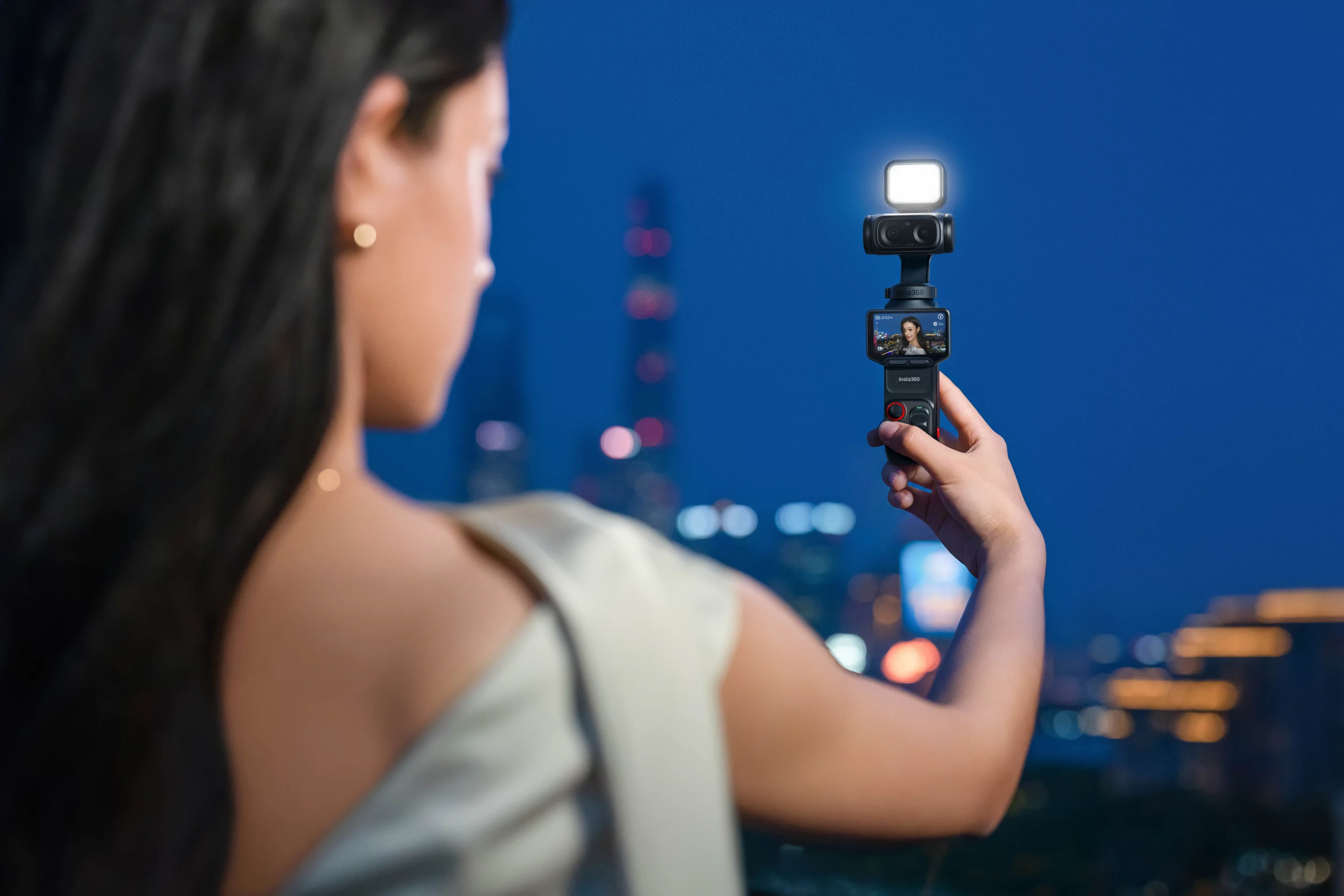 The OLED screen makes framing easy, while an optional mini fill light module makes for after-dark creativity